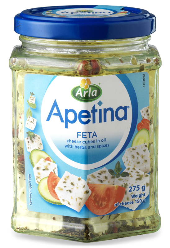 Apetina® Feta cheese cubes in oil with herbs and spices